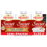 Président secret de crème semi épaisse uht 25% mg 3x20cl