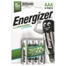 Energizer 4 piles rechargeables AAA 800 mAh recharge extreme 49g