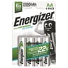 Energizer 4 piles rechargeables AA - 2300 mAh déjà chargées 115g