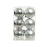 Boite 12 boules plastique "mat brillant" argent d6cm