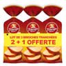 La Fournee Dorée brioches tranchées lot 3X500g 2+1 offerte