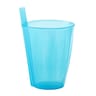 Mesa bella verre bleu translucide à paille intégrée 30cl
