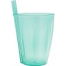 Mesa bella verre vert translucide à paille intégrée 30cl