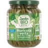 Jardin bio etic haricots verts rangés main sans sel ajout bio bocal  345G