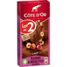 Côte d'or lait raisins noisettes 2x180g-360g