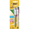 Bic stylo bille 4 couleurs médium + shine blister de 2