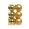 Boite de 12 boules plastique "mat brillant" or d6cm
