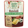 Jardin bio etic ravioli chèvre ciboulette bio sachet individuel 250g