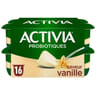 Activia bifidus saveur vanille sans arôme artificiel 16x125g