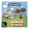 Ben & jerry's mini pot the cookie & brownie cool-lection 4x100ml 288g