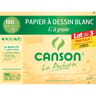Canson pochettes papier à dessin blanc à grain lot de 3x12 180gm2 24x32cm