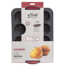 Moule 12 muffins en silicone bords rigides