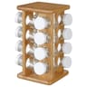Lot de 16 pots à épices sur support rotatif en bambou