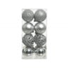 Boite 16 boules plastique argent d6cm