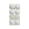 Boite de 16 boules plastique  blanc d6cm