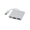Apm adaptateur usb 3.1 type-c/hdmi+ type-c+usb-a male/femelle métal gris 590479