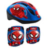 Combo casque, coudières, genouillères Spiderman