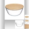 Saladier en verre 2.5 l avec couvercle en bambou