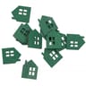 Confettis en bois maisons vert sapin x20