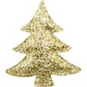 Deco 2 grands sapins pailletes or