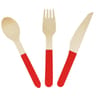Menagere 18 couverts en bois rouge