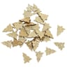 Confettis en bois sapins or paillete x30
