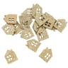 Confettis en bois maisons or paillete x20