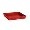 Soucoupe toscane 32.6cm carre pour pots carre  gris ant  rouge rubis