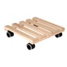 Support à roulettes carré 40x40 cm en bois d'hêtre