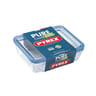 Plat rectangulaire Pyrex 1L5 + couvercle Pure Glass