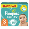 Pampers baby dry couches maxi géant T3 x 108