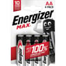 Enertgizer 4 piles alcalines Max  AA/LR6 durent jusqu'à 100% plus longtemps 96g