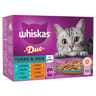 Whiskas pâtée pour chat sachets fraîcheur duo terre et mer en gelée 12x85g