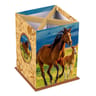 Pot crayon carré 11.5x8.5x8.5 papier remborde animaux domestiques