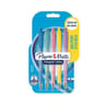 Papermate stylo bille flexgrip ultra rétractable corps pastel encre noir x5