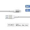 Force power lite câble renforcé usba/mfi 2.4a 1.2m recyclé blanc