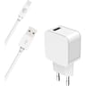 Bigben connected chargeur maison 2.4a ic smart +câble usb a /lightning blanc 100%plastique CS24AACBL