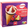 Cora 6 cônes citron framboise 720ml - 425g