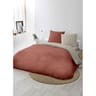 Parure HC microfibre lavée 240x220 cm+ 2 to 63x63 cm terracotta/lin fog