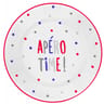 8 assiettes en carton 023cm apero time rouge & bleu