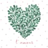 20 serviettes 33x33 cm 3 plis coeur d'amour rose poudre