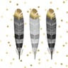 20 serviettes 33x33 cm feathers noir