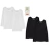 Lot de 2 tee-shirts manches longues unis GRIS CHINE/MARINE 6/8 ANS