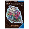 Puzzle en bois - forme - 150 pcs - hibou floral