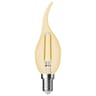 Ampoule filament décorative verre ambre forme flamme coup de vent