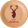 Assiette carton 23cm kraft nature renne x6
