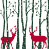 20 serviettes 33x33cm forêt rouge et vert