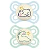 Mam sucette perfect nuit 2-6 mois silicone x2