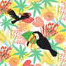 20 serviettes 33x33cm toucan corail