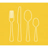 20 serviettes 33x33 cm couverts blanc fond jaune